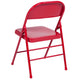 Red |#| Triple Braced & Double Hinged Red Metal Folding Chair - Commercial Chair