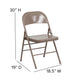 Beige |#| Triple Braced & Double Hinged Beige Metal Folding Chair - Commercial Chair