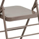 Beige |#| Triple Braced & Double Hinged Beige Metal Folding Chair - Commercial Chair