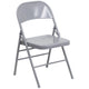 Gray |#| Triple Braced & Double Hinged Gray Metal Folding Chair - Commercial Chair