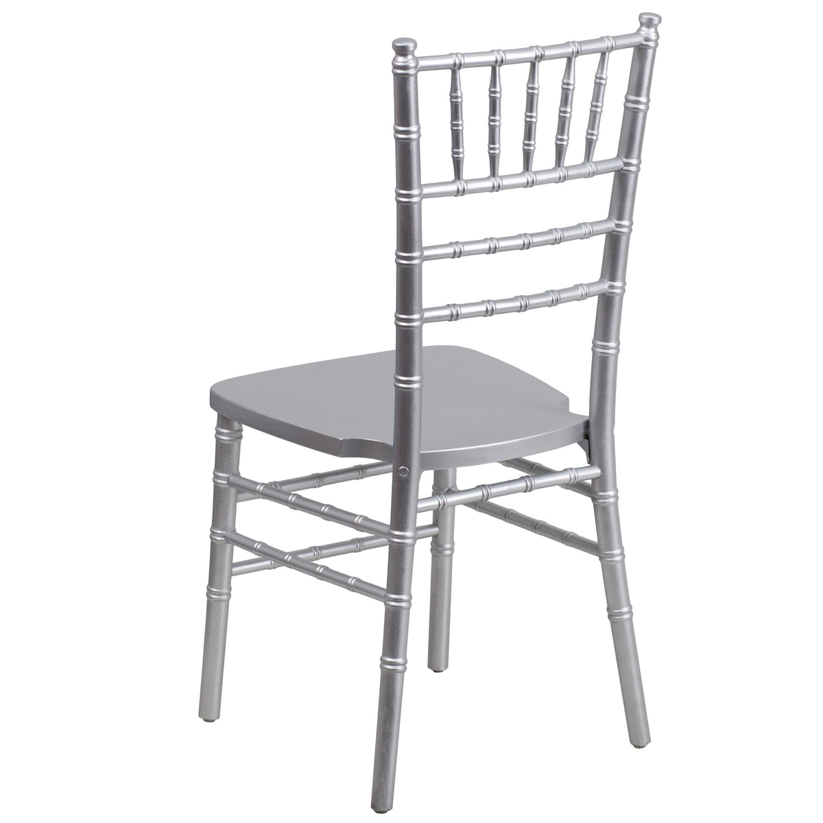 Silver |#| 1100lb. Capacity Silver Wood Stackable Chiavari Event Chair