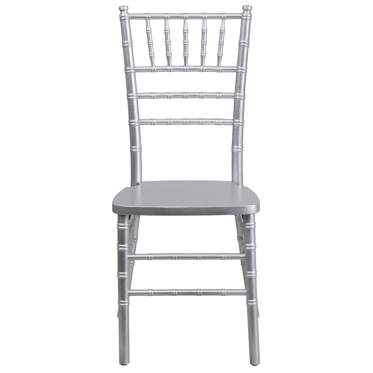 Silver |#| 1100lb. Capacity Silver Wood Stackable Chiavari Event Chair