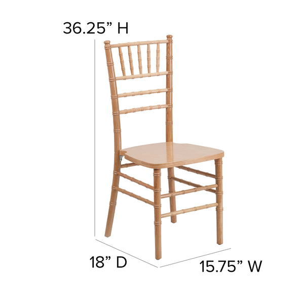 Natural |#| 1100lb. Capacity Natural Wood Stackable Chiavari Event Chair