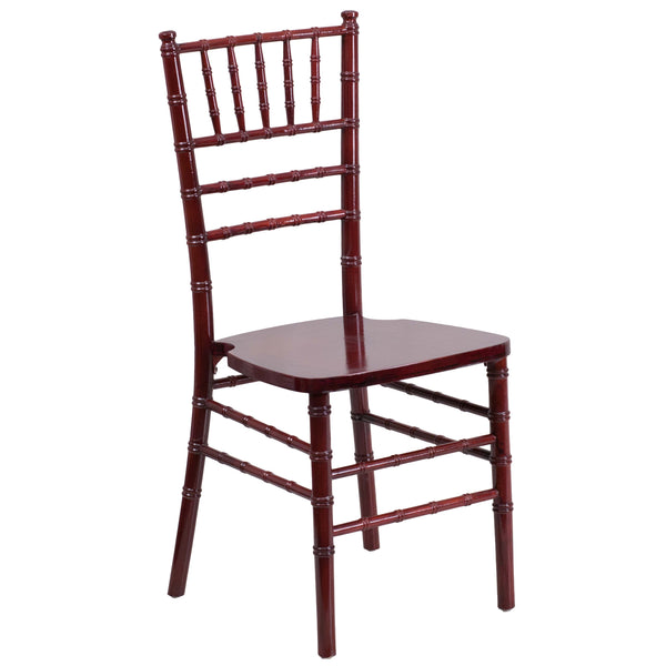 Mahogany |#| 1100lb. Capacity Mahogany Wood Stackable Chiavari Event Chair