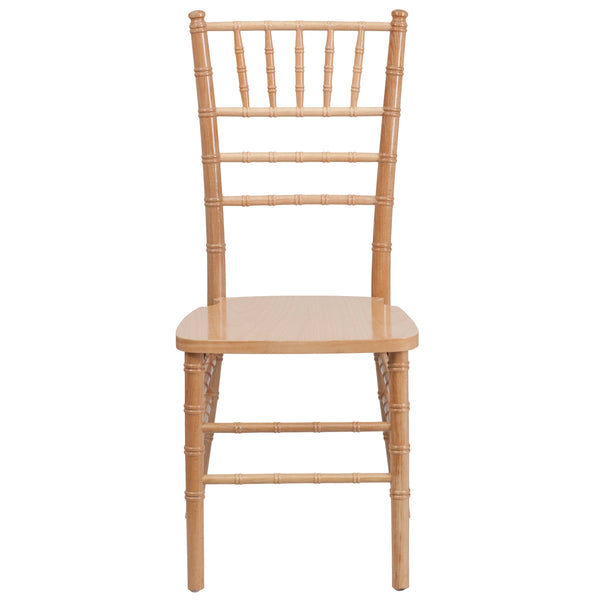 Natural |#| 1100lb. Capacity Natural Wood Stackable Chiavari Event Chair