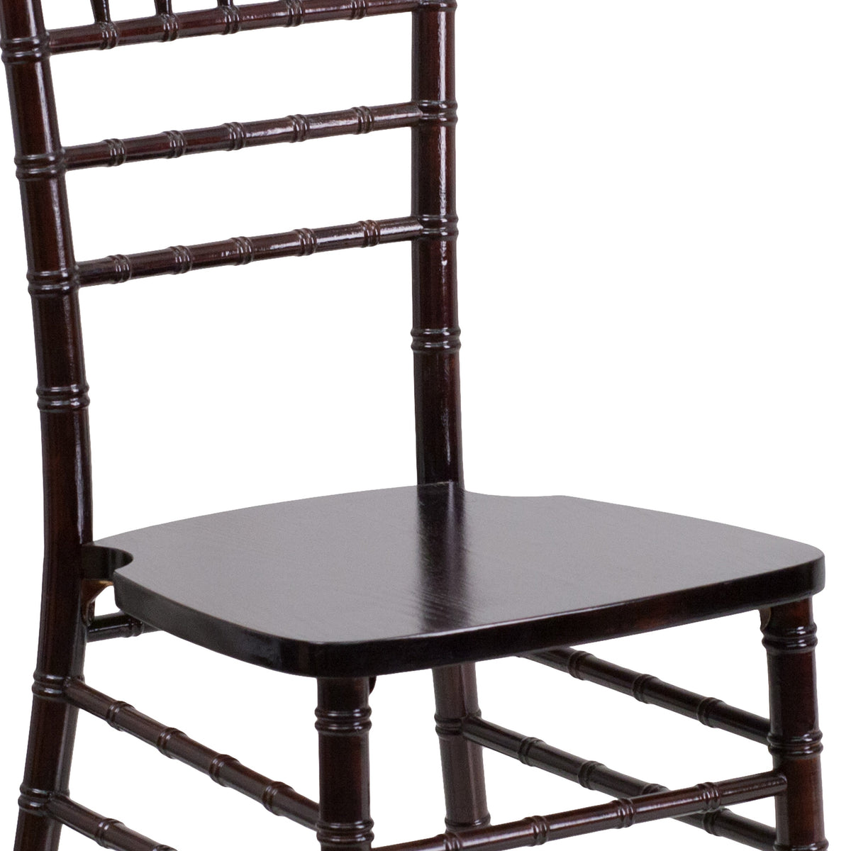 Walnut |#| 1100lb. Capacity Walnut Wood Stackable Chiavari Event Chair