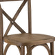 350lb. Rated Dark Antique Wood Cross Back Stackable Barstool