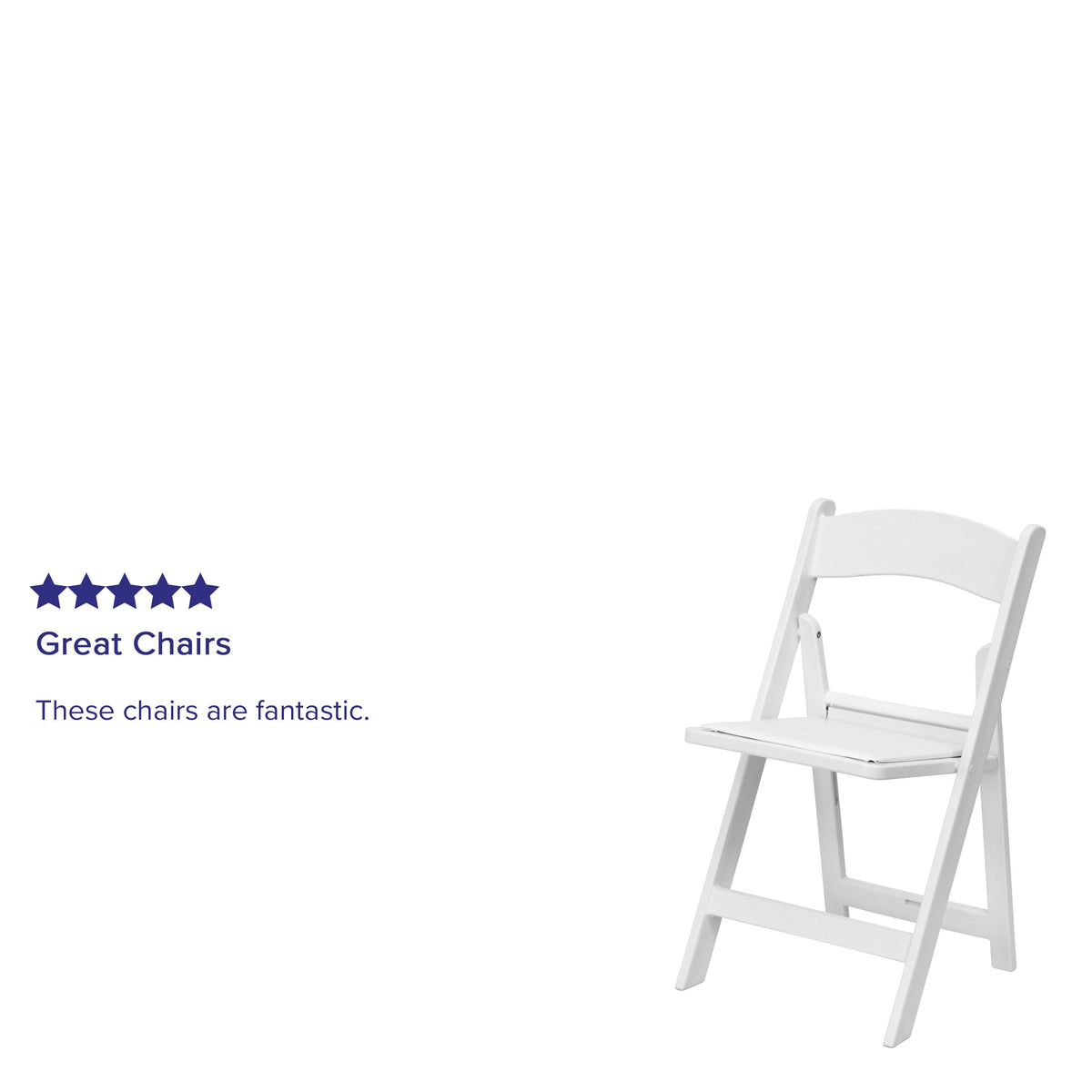 White |#| White Wood Folding Chair with Detachable Vinyl Padded Seat