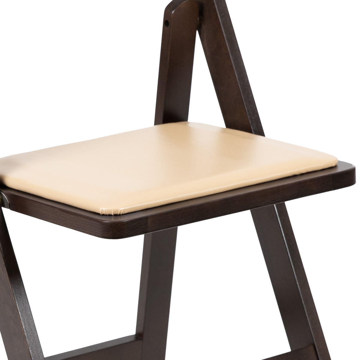 Chocolate |#| Chocolate Wood Folding Chair with Detachable Vinyl Padded Seat