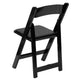 Black |#| Black Wood Folding Chair with Vinyl Padded Seat