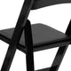 Black |#| Black Wood Folding Chair with Vinyl Padded Seat