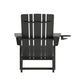 Black |#| Commercial Grade All-Weather Adirondack Chair with Swiveling Cupholder - Black