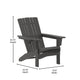 Gray |#| Commercial Grade All-Weather Adirondack Chair with Swiveling Cupholder - Gray