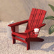 Red |#| Commercial Grade All-Weather Adirondack Chair with Swiveling Cupholder - Red