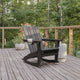 Gray |#| Commercial All-Weather Rocking Adirondack Chair with Swiveling Cupholder - Gray