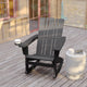 Gray |#| Commercial All-Weather Rocking Adirondack Chair with Swiveling Cupholder - Gray