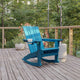 Blue |#| Commercial All-Weather Rocking Adirondack Chair with Swiveling Cupholder - Blue