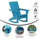 Blue |#| Commercial All-Weather Rocking Adirondack Chair with Swiveling Cupholder - Blue