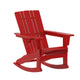 Red |#| Commercial All-Weather Rocking Adirondack Chair with Swiveling Cupholder - Red