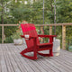 Red |#| Commercial All-Weather Rocking Adirondack Chair with Swiveling Cupholder - Red