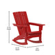 Red |#| Commercial All-Weather Rocking Adirondack Chair with Swiveling Cupholder - Red