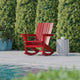 Red |#| Commercial All-Weather Rocking Adirondack Chair with Swiveling Cupholder - Red