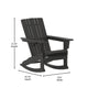 Black |#| Commercial All-Weather Rocking Adirondack Chair with Swiveling Cupholder - Black