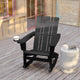 Black |#| Commercial All-Weather Rocking Adirondack Chair with Swiveling Cupholder - Black