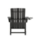 Black |#| Commercial All-Weather Rocking Adirondack Chair with Swiveling Cupholder - Black