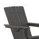 Gray |#| Commercial All-Weather Adirondack Chair with Pullout Ottoman & Cupholder - Gray