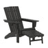 Halifax HDPE Adirondack Chair with Cup Holder and Pull Out Ottoman, All-Weather HDPE Indoor/Outdoor Lounge Chair