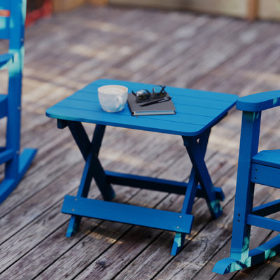 Halifax Outdoor Folding Side Table, Portable All-Weather HDPE Adirondack Side Table - View 2