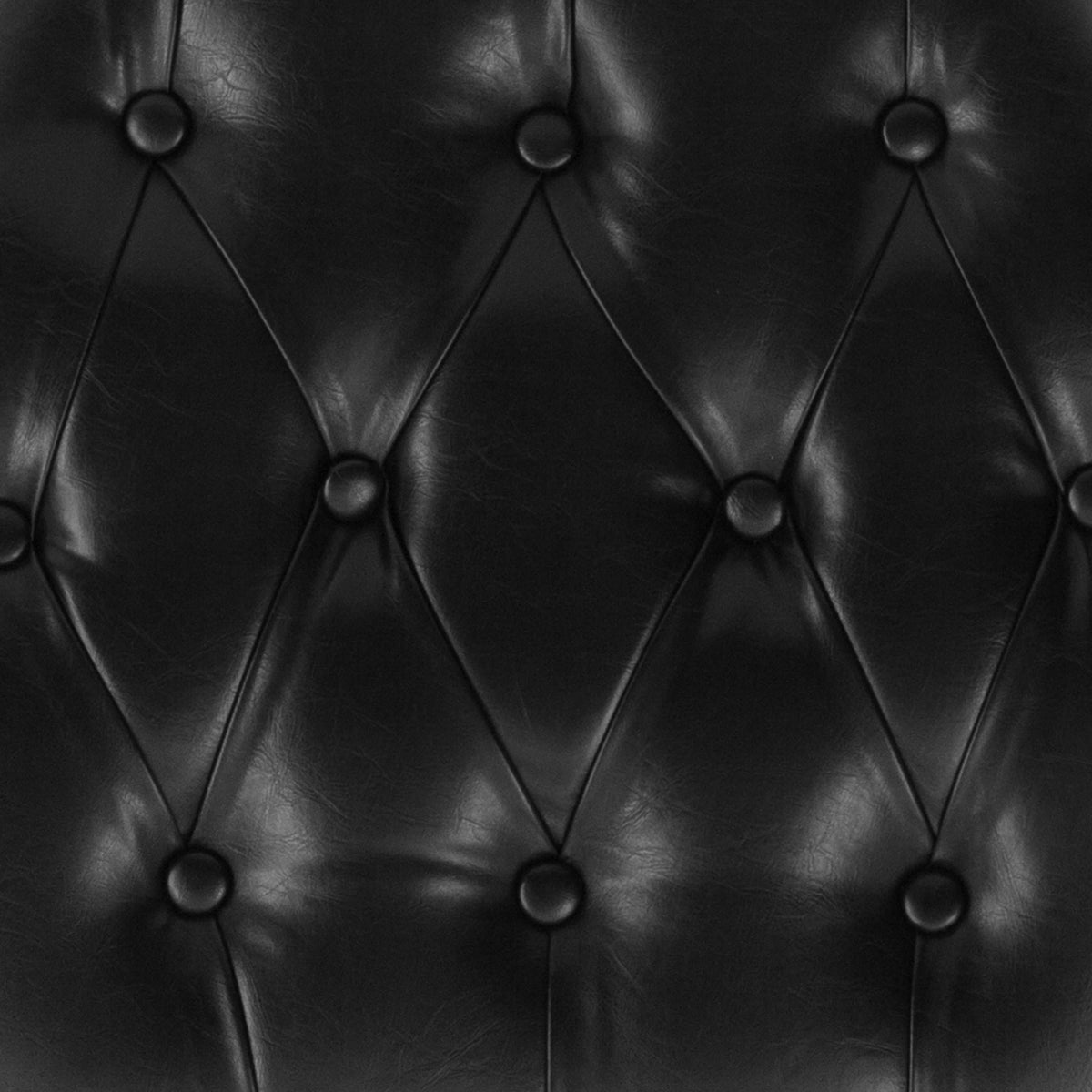 Black |#| Hard Black Tufted Vinyl Chiavari Chair Cushion - Event Accessories