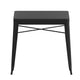 Black Top/Black Frame |#| Indoor/Outdoor Commercial Steel Patio Table with Poly Resin Slatted Top - Black