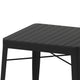 Black Top/Black Frame |#| Indoor/Outdoor Commercial Steel Patio Table with Poly Resin Slatted Top - Black