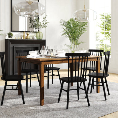 Henry Solid Wood Dining Table, Commercial Grade Heavy Duty Rectangle Wood Table for 6 - View 2