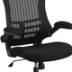 High Back Black Mesh Ergonomic Chair with Chrome Plated Base and Flip-Up Arms