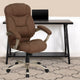 Brown Microfiber |#| High Back Brown Microfiber Executive Swivel Ergonomic Office Chair with Arms