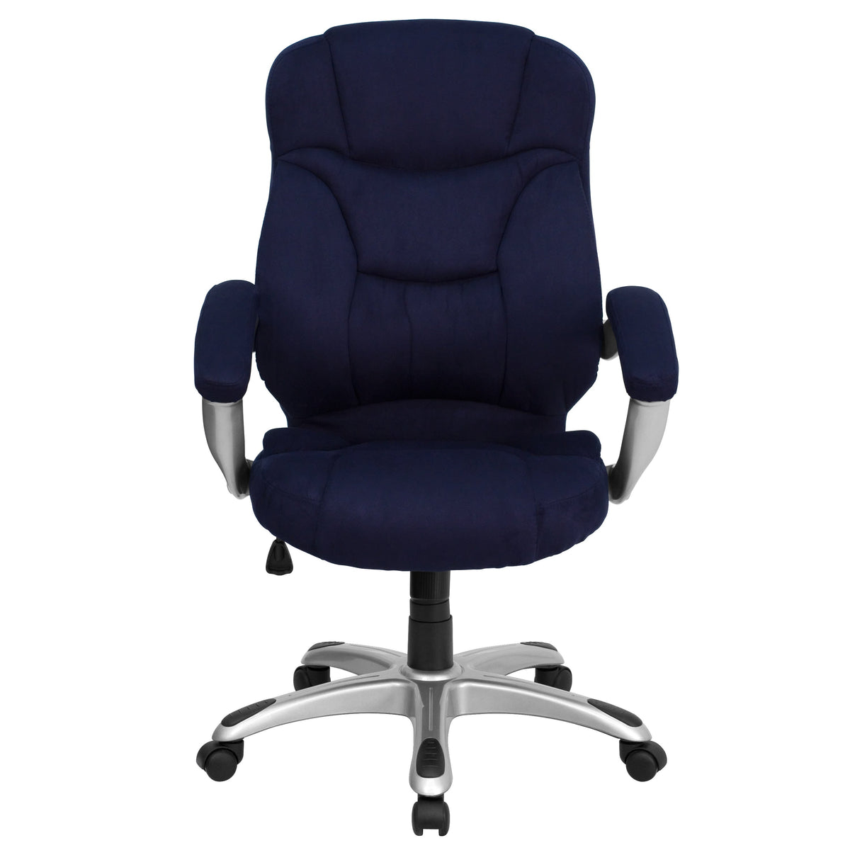Navy Blue Microfiber |#| High Back Navy Blue Microfiber Executive Swivel Ergonomic Office Chair with Arms