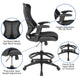 Black High Back Mesh Drafting Chair with LeatherSoft Sides and Adjustable Arms