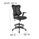 Black High Back Mesh Drafting Chair with LeatherSoft Sides and Adjustable Arms
