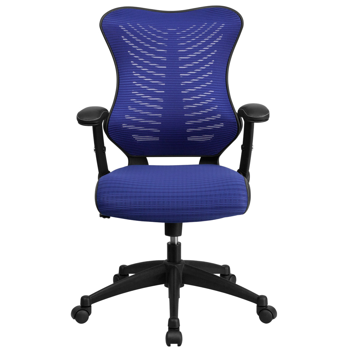 Blue Mesh |#| High Back Designer Blue Mesh Executive Ergonomic Chair with Adjustable Arms