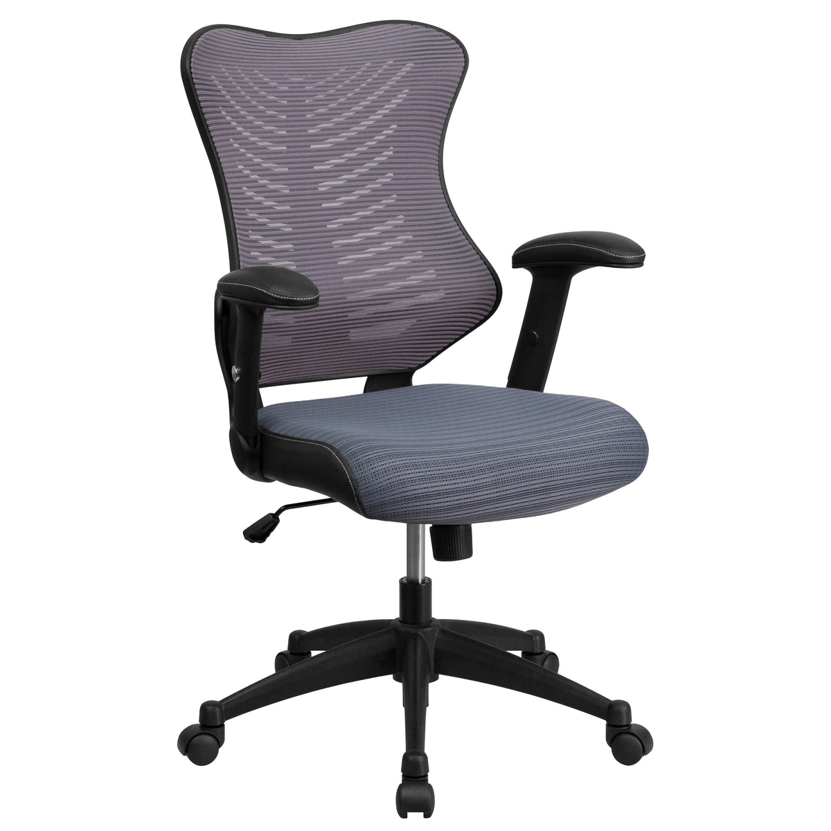 Gray Mesh |#| High Back Designer Gray Mesh Executive Ergonomic Chair with Adjustable Arms