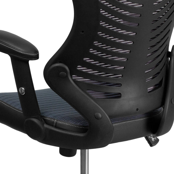 Gray Mesh |#| High Back Designer Gray Mesh Executive Ergonomic Chair with Adjustable Arms