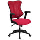 Burgundy Mesh |#| High Back Designer Burgundy Mesh Executive Ergonomic Chair with Adjustable Arms