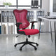 Burgundy Mesh |#| High Back Designer Burgundy Mesh Executive Ergonomic Chair with Adjustable Arms