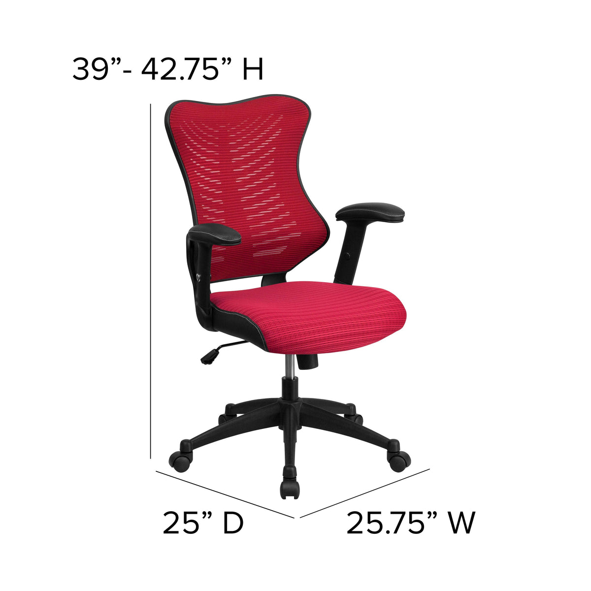 Burgundy Mesh |#| High Back Designer Burgundy Mesh Executive Ergonomic Chair with Adjustable Arms
