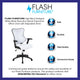 White Mesh |#| High Back Designer White Mesh Executive Ergonomic Office Chair - Adjustable Arms