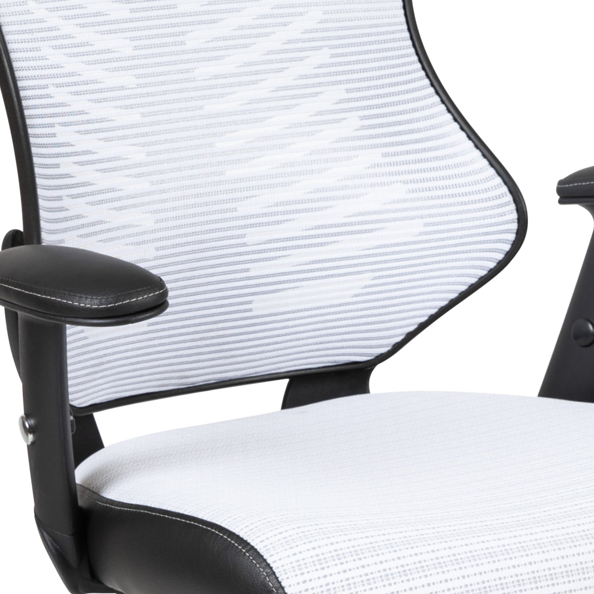 White Mesh |#| High Back Designer White Mesh Executive Ergonomic Office Chair - Adjustable Arms