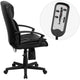 High Back Massaging Black LeatherSoft Upholstered Chair with Side Remote Pocket